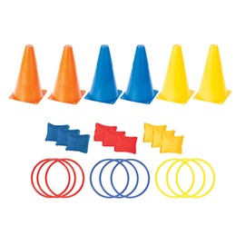 Etna Backyard Carnival Game Set, Children's Indoor Outdoor Toy, Ring Toss Bean Bag Toss & Cones 24-Piece Set