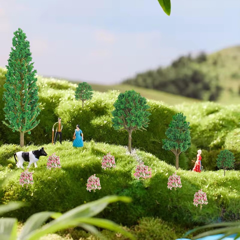 Jortmrd Pack of 38 Model Building Trees, Miniature Model Trees,