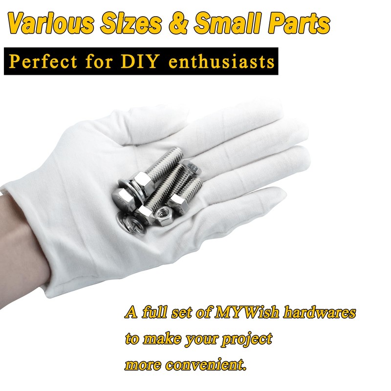 MYWISH 254 Pieces Hex Screws Assortment Kit, 1/4-20 5/16-18 3/8-16,
