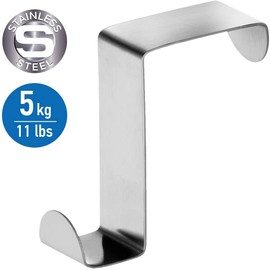DERDOUT 6 Pieces Over The Door Hook Z-Shaped Reversible Door Hanger Hooks Metal Over The Door Hooks Fitting Doors for Hanging Towels, Clothes, Coats and More