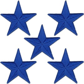 Iron On Star Patches Embroidered Patch Applique Embellishments for Clothing, Jackets, Backpacks, and Decorations (Royal Bluel, 2")