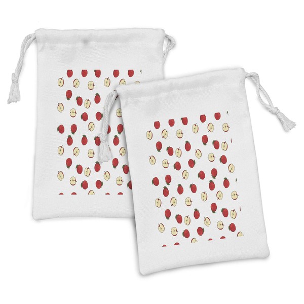Ambesonne Fruits Fabric Pouch Set of 2, Hand Drawn Vibrant