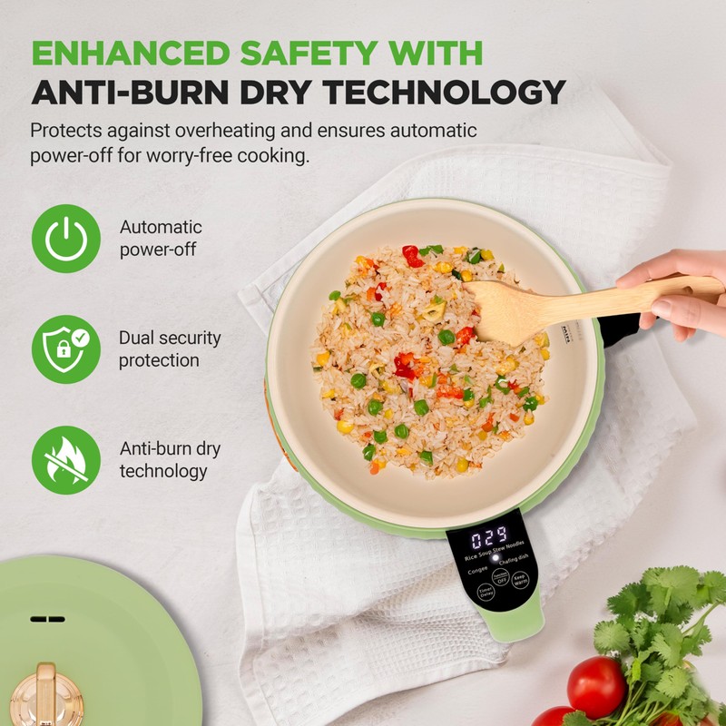 NutriChef 1.6 QT Portable Electric Rice Cooker & Lunch Maker