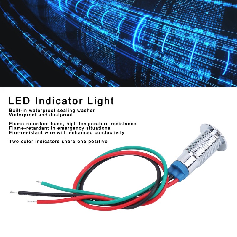 4 Set LED Indicator Light Signal Common Anode Waterproof Metal