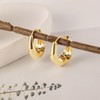 ALEXCRAFT Dicke Eckige Creolen Gold Ohrringe Klein Damen 14K Goldener