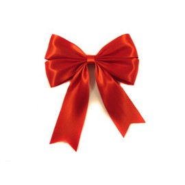 Super Shiny Ribbon Cheer Hair Bow Barrette (Red)