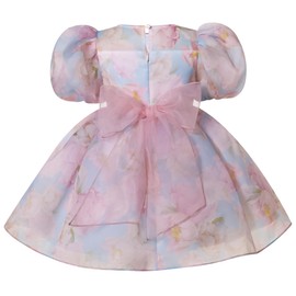 Pettigirl Girls Elegant Summer Flower Printed Clothes Kids Toddler Cute Floral Party Dress Size 2 3 4 5 6 7 8 9 10 11 12 Multicoloured