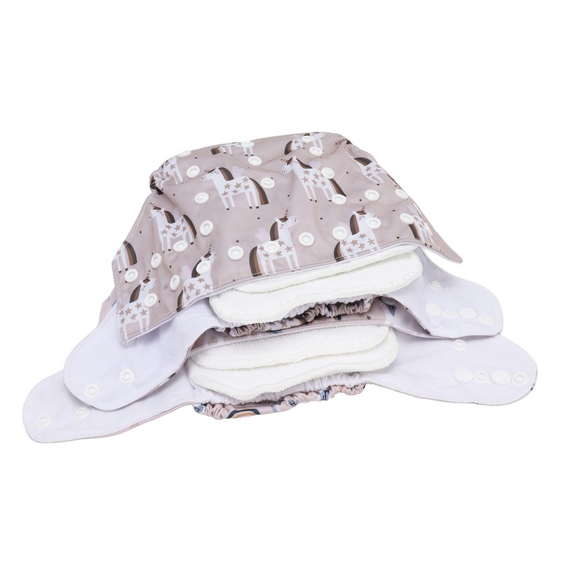 2pcs Baby Cloth Diapers Reusable Washable One Size Adjustable Stretchy