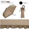Classic Frill Folding Umbrella Brown – UV Protection & 100%