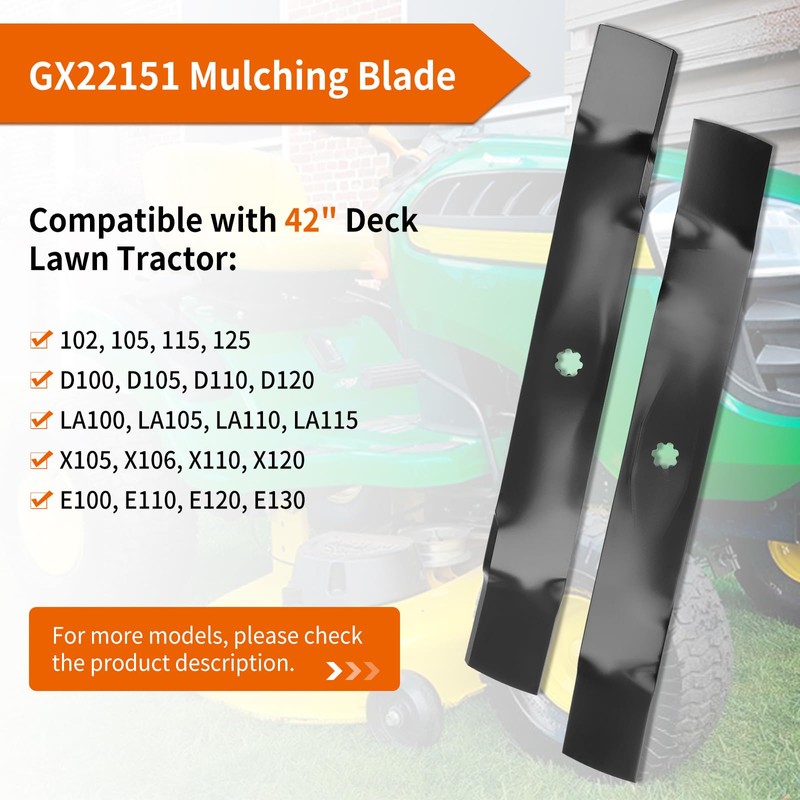 budrash GX22151 Mower Blades for John Dee re 42" Deck,