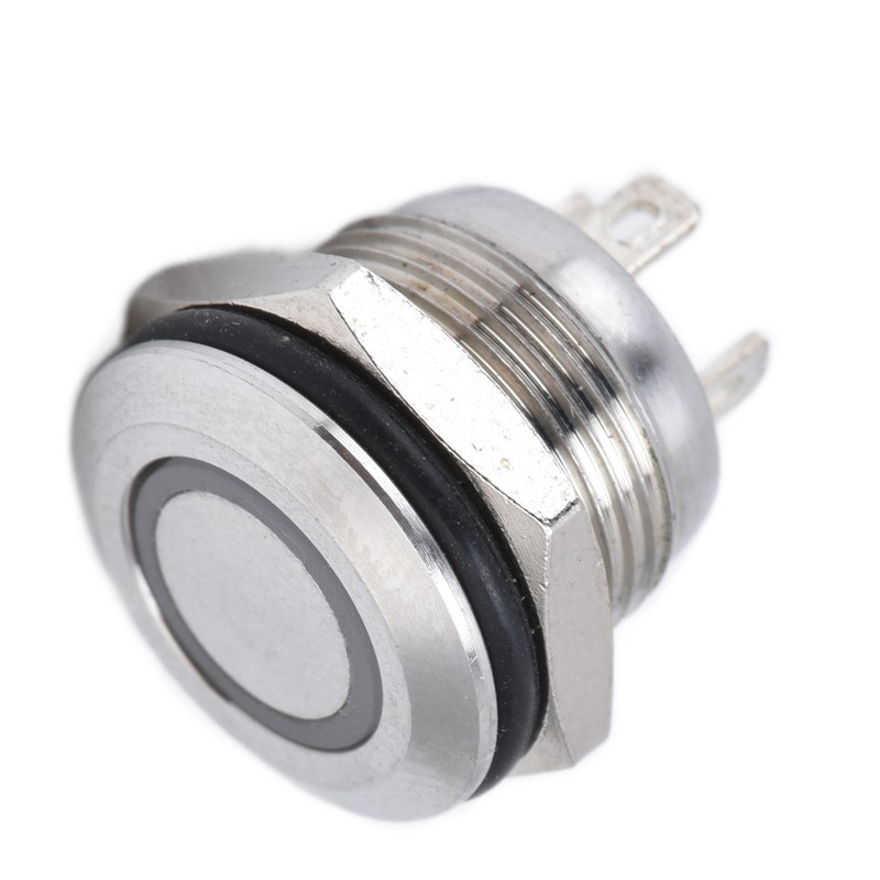 5Pcs Button Switch Stainless Steel Flat Top Button with LED