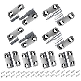 Anstore 4 Pack 1.5" Left & Right Detachable Hinges with Screws 304 Stainless Steel for Furniture, Wood, Gate Small Lift Off Cabinets 33x37x2mm Hinges & 4x16mm Screws for Internal External Doors
