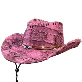White Fang CZA345 Hat, Vintage Cowboy Hat, Outdoor, Casual, Men's, Women's, Pink, Free size
