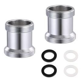 Tap Adapter Male Thread M22 - M24, Pack of 2 Brass Double Thread Tap Aerator Connector with Rubber Seal for Water Filter Sink Kitchen Aerator