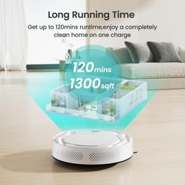 Lefant Lefant Robot Vacuum Cleaner, Strong Suction, 120 Mins Runtime, Slim, Low Noise, Automatic Self-Charging, Wi-Fi/App/Alexa Control, Ideal for Pet Hair Hard Floor and Daily Cleaning, M210