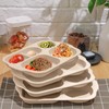 Tanlade 8 Pcs Large Unbreakable Divided Plates 12 Inch Wheat