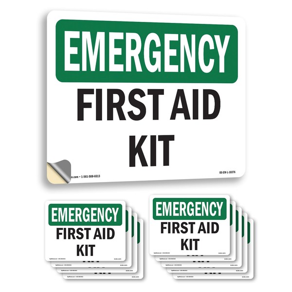 First Aid Kit OSHA Emergency Vinyl Decal Label 14 Inch