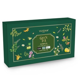 VAHDAM, Green Tea Sampler Gift Box (10 Teas, 50+ Servings) Exotic Loose Leaf Green Tea Blends | Valentines Day Gifts for Him, Valentines Day Gifts for Her | Gifts for Women & Men