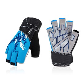 Vgo... 1Pair Fitness Gym Workout Gloves with 18"(45CM) Wrist Wrap Straps,Lightweight,Fingerless Weight Lifting Gloves for Exercise,Weightlifting,Fitness,Training(MF0031)