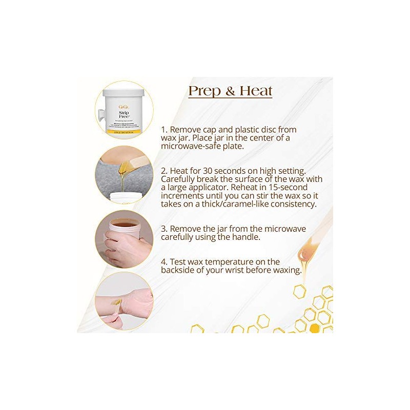 GiGi Strip Free Microwave Formula Hair Removal Wax, 8 oz