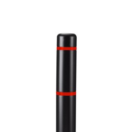 BollardGard 4" x 52" Bollard Cover - Innoplast (Black red Tape)