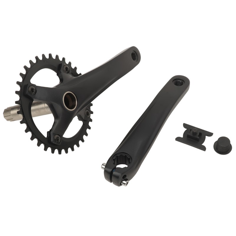 34T Bike Crankset Hollow Integrated Single Speed Round Chainring Aluminium