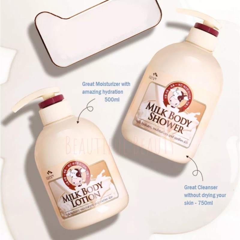 COSMOCOS SOMANG MILK BODY SHOWER 750ml + BODY LOTION 500ml