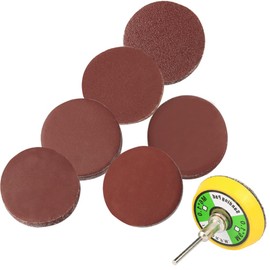 Mesee Pack of 60 Sanding Discs Pad Kit, 50 mm (2 Inch) Sandpaper Velcro, with 3 mm Shaft Sanding Discs Pad Kit, Polishing Pad Adapter for Drill Sanders, Rotary Tools, 100/240/600/800/1000/2000 Grit