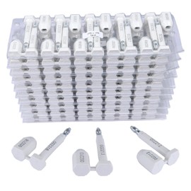 NovelBee 100pcs Bolt Seals for Containers,Metal Seals for Container,Shipping Container Locks,Shipping Seal with Print Progressive Numbering for Cargo Containers,Truck Trailers (White)