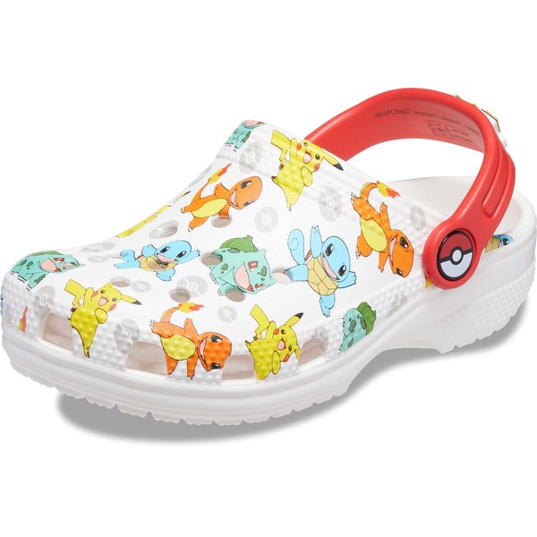 Crocs Classic Pikachu Clogs, Pokemon Shoes for Kids, White/Multi, 7 US Unisex Toddler