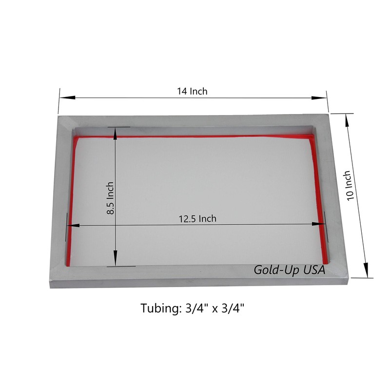 Aluminum Screen Printing Screens, Size 10 x 14 Inch Pre-Stretched