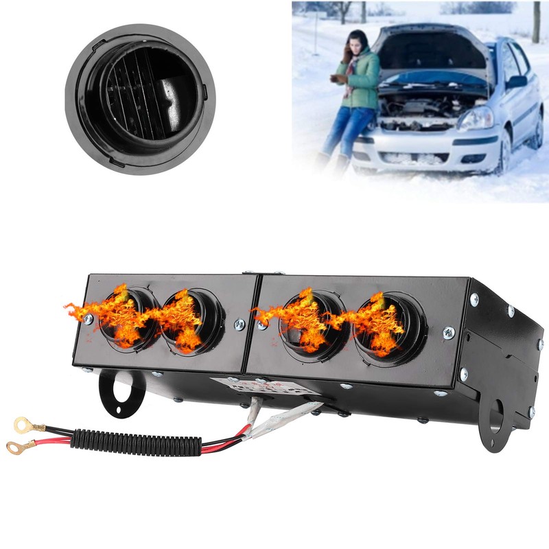 Duokon Car Defroster, Iron Car Heater Defogger Auto 4 Hole