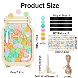 Reward Jar for Children, Star Reward Jar for Good Behavior and Daily Routines, Wooden Reward Chart with Tokens for Home and Classroom Use (Acrylic and Wood Material)
