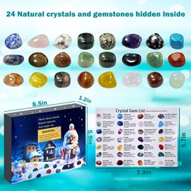 Crystal Advent Calendar 2024 Gemstone Advent Calendar 24 Days Christmas Countdown Calendar for Adult Stone Rock Gifts for Adult Women & Crystal Decor