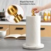 Gold Paper Towel Holder Countertop, with Weighted Marble Base for