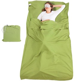 Sleeping Bag Liner and Camping Sheet, Camping & Travel Sheets for Adults, Lightweight Double Sleep Sack, Sleep Liners for Outdoor Travel Hiking Hotels