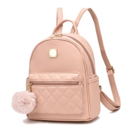 I IHAYNER Girls Mini Leather Backpack Purse Cute Small Backpack Fashion Backpack for Women, Pink