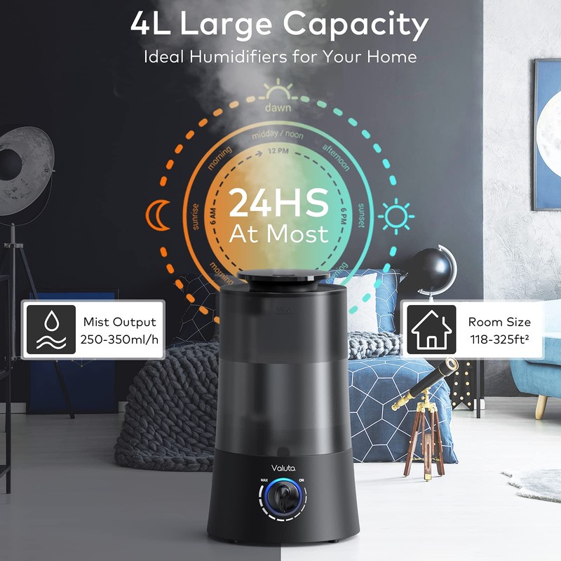 Humidifiers for Bedroom - 4L Cool Mist Humidifier Top Fill