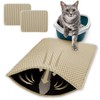 HCY&WLD 2-Pack Cat Litter Mat, Double Layer Honeycomb Waterproof Urine