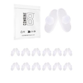 Combine8 12 Pairs Replacement Nose Pads Noses, Comfortable Non-Slip Eyeglass Nose Piece Pad, Slip-on Nosepads (Clear)