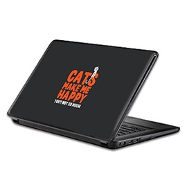 Universal 12" Laptop Skin -Cats Make Me Happy | Protective, Durable, and Unique Vinyl Decal wrap Cover
