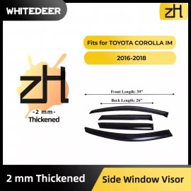 zh Fits TOYOTA COROLLA iM 2016-2018 Side Window Visor Sun Rain Deflector Guard