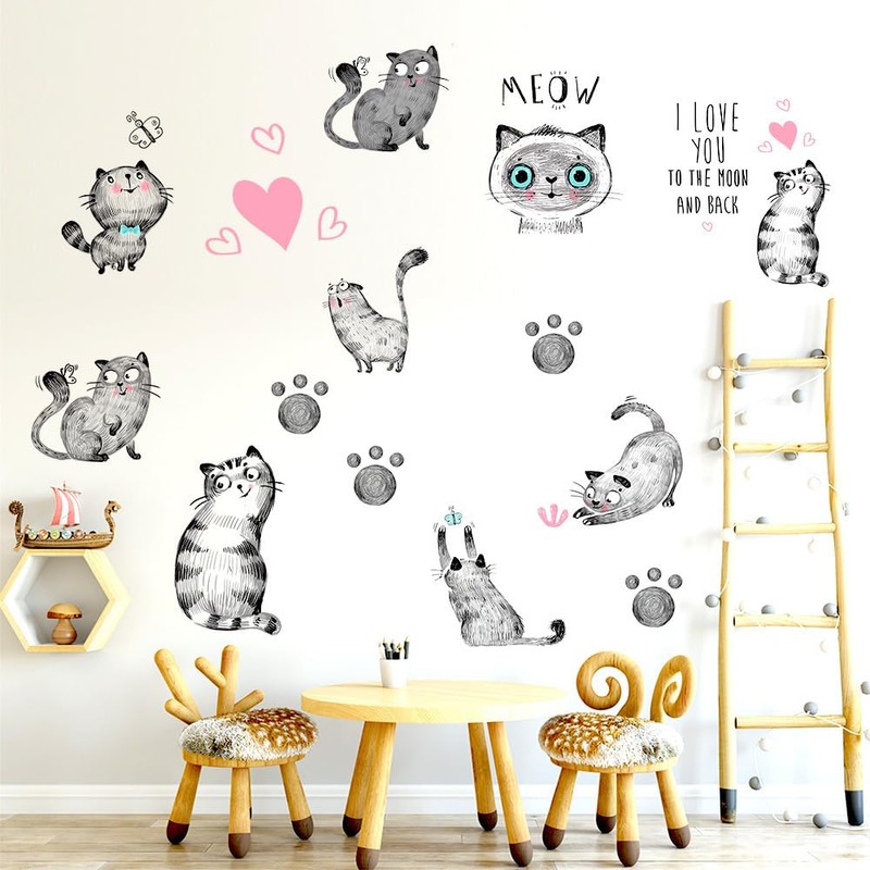 Fujitoya Wall Sticker Cat Removable Wall Sticker Sticker Cute 3D