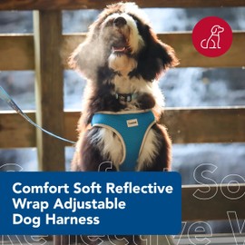 Coastal Pet Comfort Soft Reflective Wrap Adjustable Dog Harness - No-Pull Dog Harness for Small & Large Dogs - Blue Lagoon - 5/8" x 19"–23"
