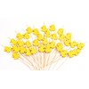 PuTwo Cocktail Picks Handmade Bamboo Toothpicks 100ct 4.7" in Yellow