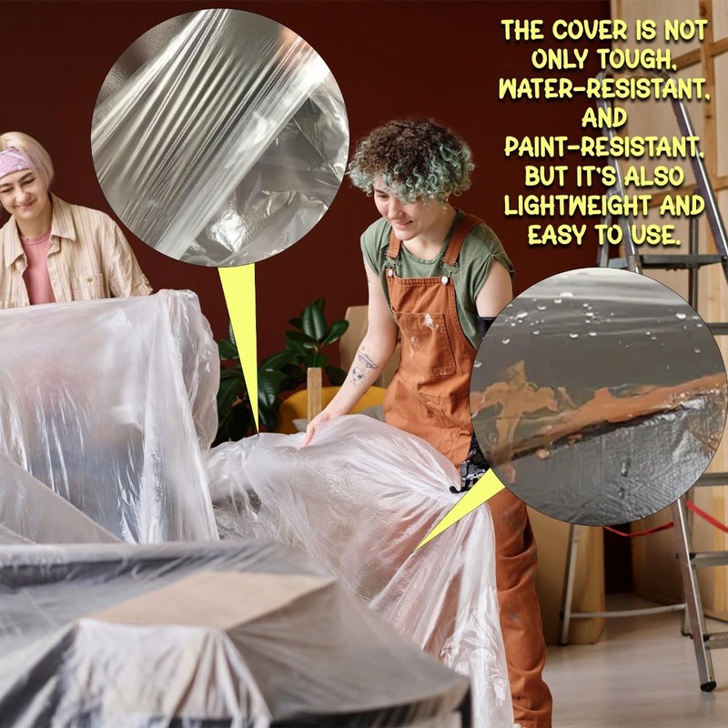 Extra Large Plastic Dust Sheets for Decorating - 12ft x