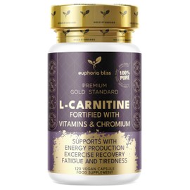 L-Carnitine Capsules 3000mg - L-Carnitine Formula with Vitamins D & B - High Strength L-Carnitine Tartrate Supplement – 120 Vegan Tablets – Supports Energy, Metabolism, & Reduces Tiredness & Fatigue