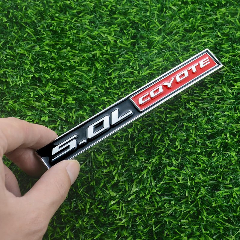 2 Pcs 5.0L Coyote Emblems 3D Badge V8 Decal Engine