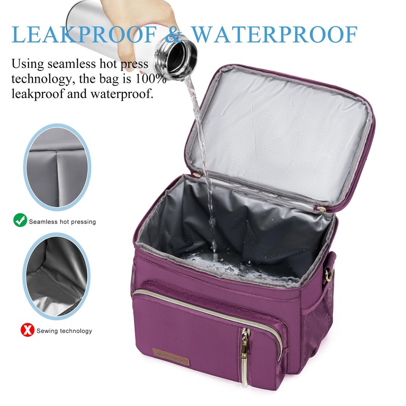 MIYCOO Lunch Bag & Lunch Box for Women Men Double