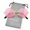 NACHLYNN Round Hippie Sunglasses Metal Border Circle Glasses UV380 Protection